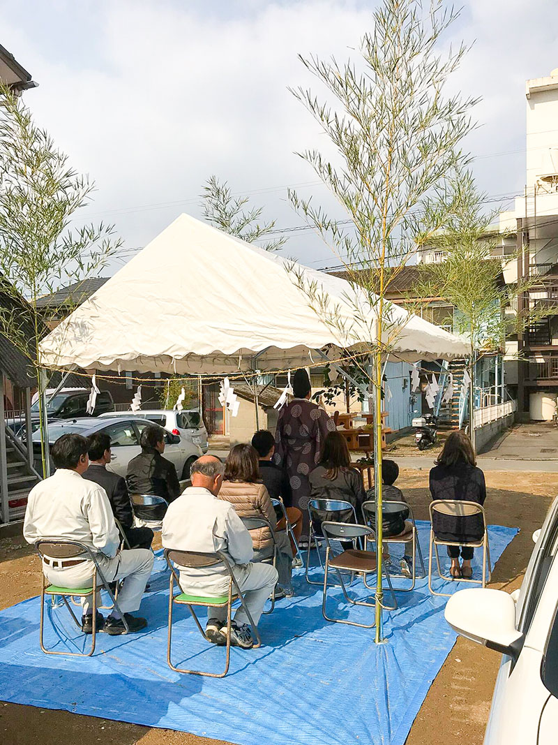 岩田町T邸新築工事 地鎮祭がおこなわれました。