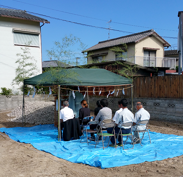 津守Ｓ邸新築工事の地鎮祭が執り行われました。